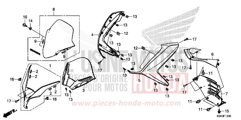 GAINE DE PROTECTION AVANT/VISIERE DES INSTRUMENTS de Forza 300 ASTEROID BLACK METALLIC (NHA35) 2013